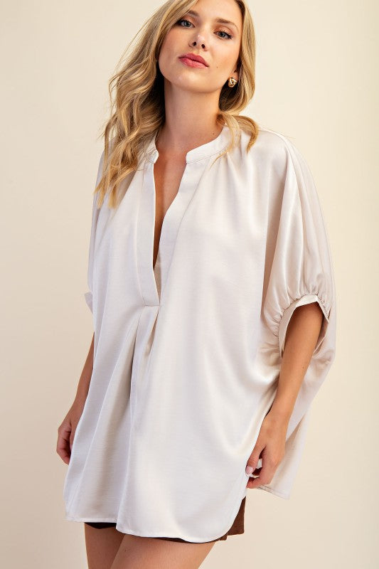 V neck satin
